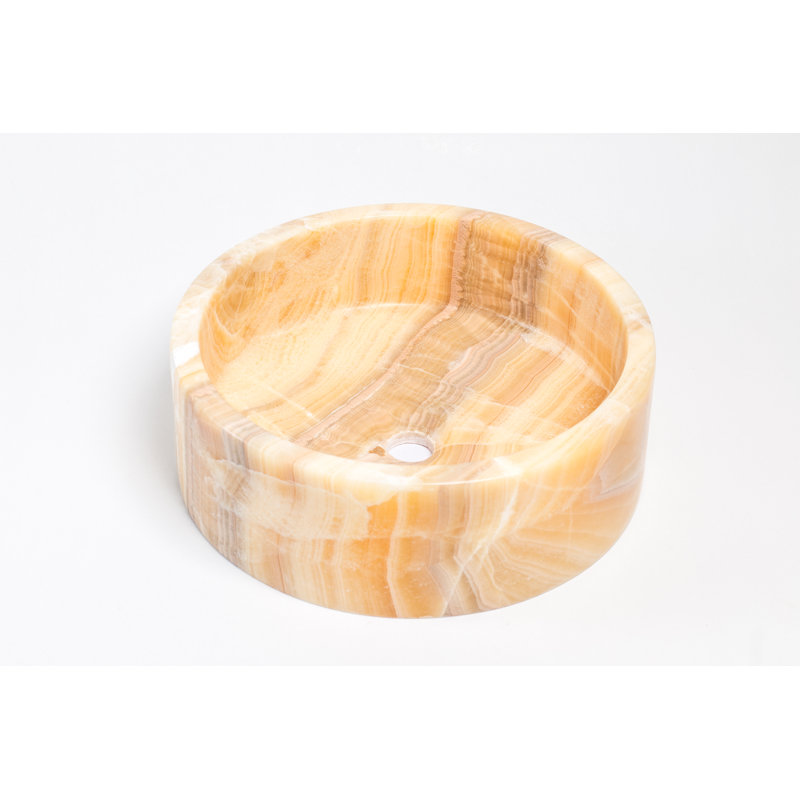 Laguna Marble 16'' Honey Stone Circular Bathroom Sink