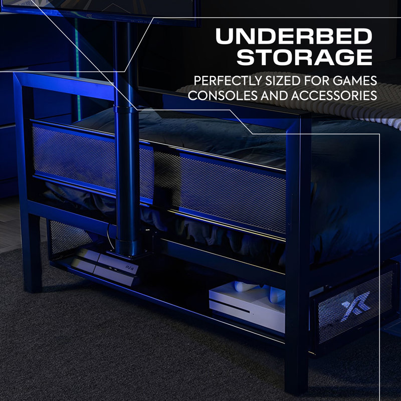 X Rocker Basecamp TV Gaming Bed, Black