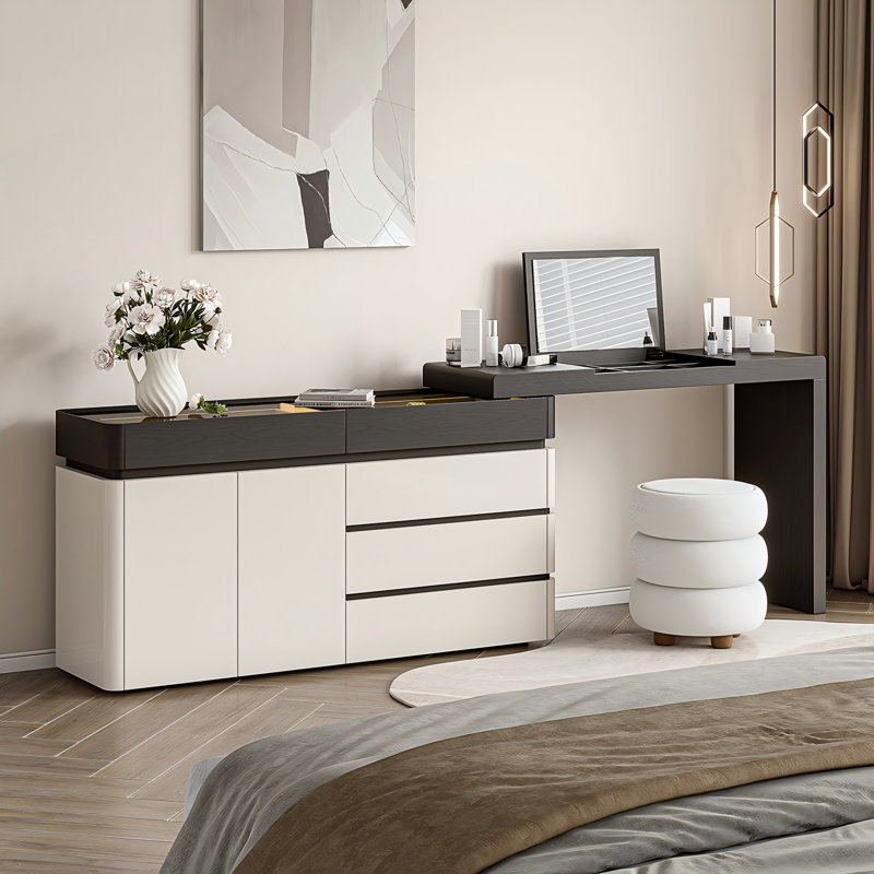 Meuble-lavabo extensible crème 47,24 po avec rangement
