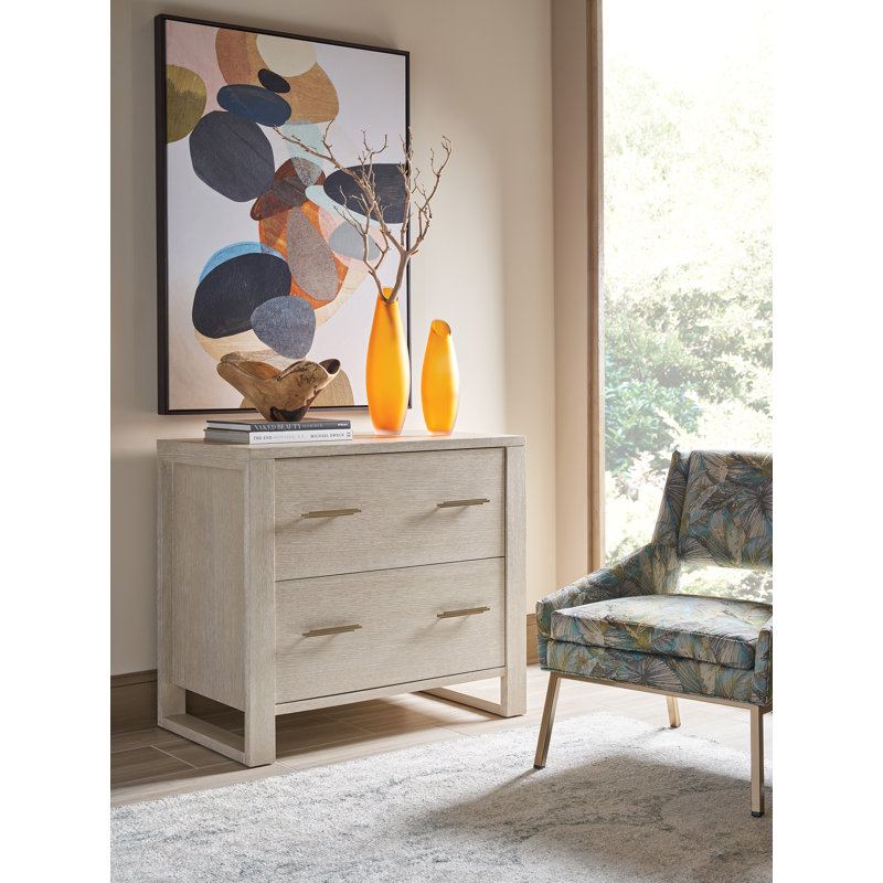Hewitt 2-Drawer Lateral Filing Cabinet, Light Taupe/Champagne 