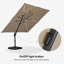 Parasol carré 120 po DEL à énergie solaire beige avec contrepoids inclus avec base et lumières DEL-981711538