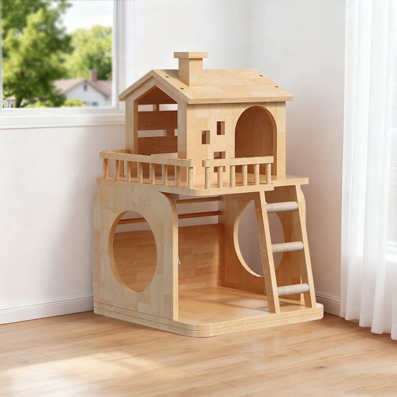Simple Style Solid Wood Cat Tree