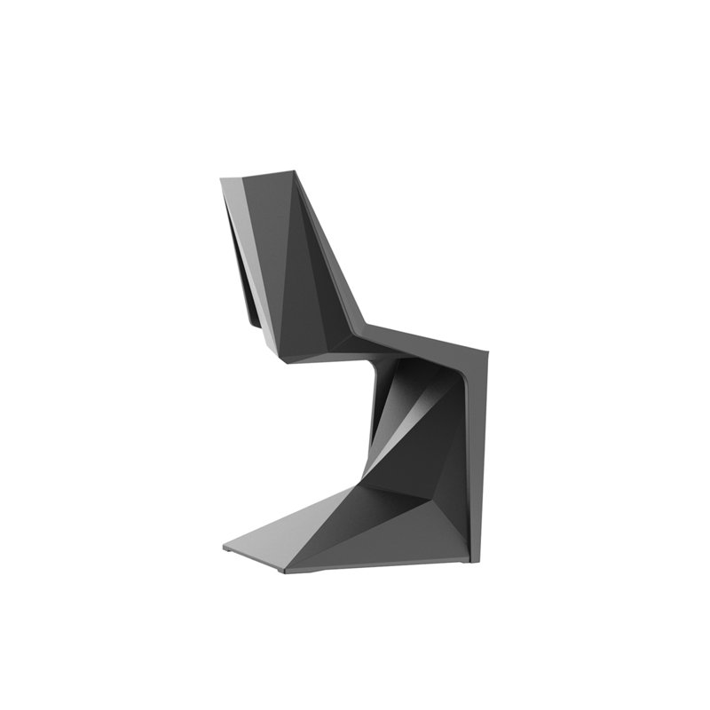 Voxel Stacking Patio Dining Chair, Black