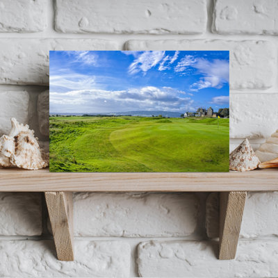 First Green And Clubhouse Of Royal Dornoch Championship Course, Dornoch, Sutherland, Highlands, Scotland Abstract Contemporary Architecture Landsca...