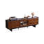 Meuble télé rétro en bois massif noir-315042
