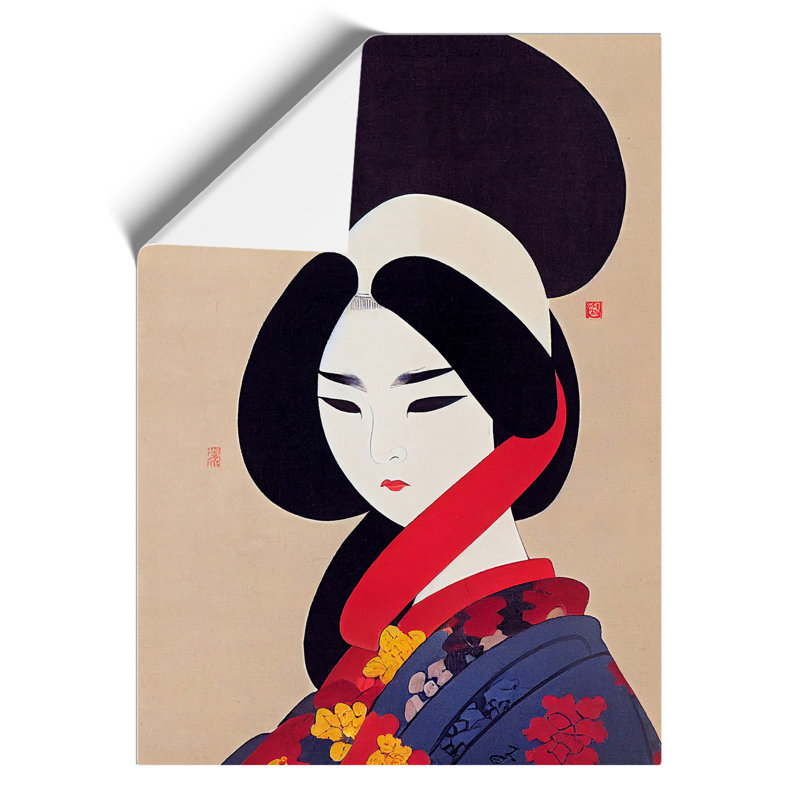 Charming Geisha - Wall Art, 29.7cm H x 21cm W, Paper, No Matte