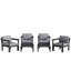 Ensemble de conversation d'extérieur 4 personnes, fauteuil avec coussins et table d'appoint HiPS, noir-1969554598-1969554599