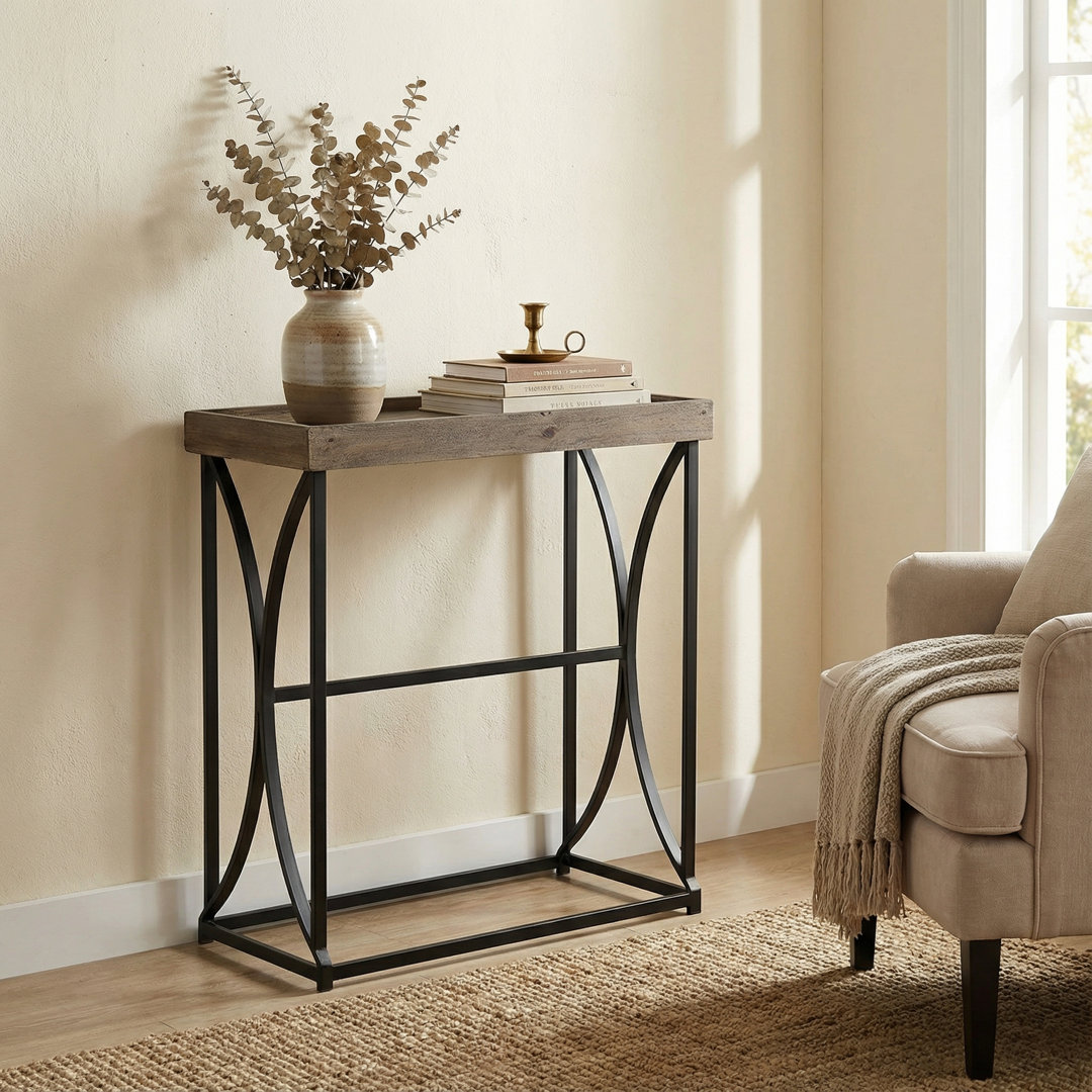 Faircloth 23.5'' Solid Wood Top Console Table Union Rustic