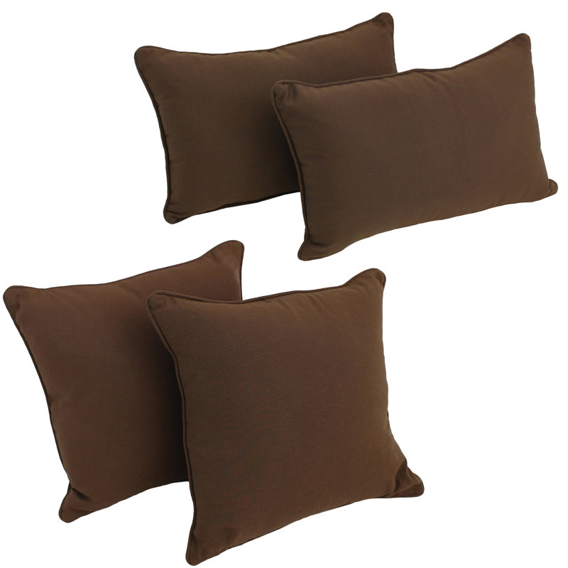 Ensemble de coussins en sergé 4 pièces , Chocolat