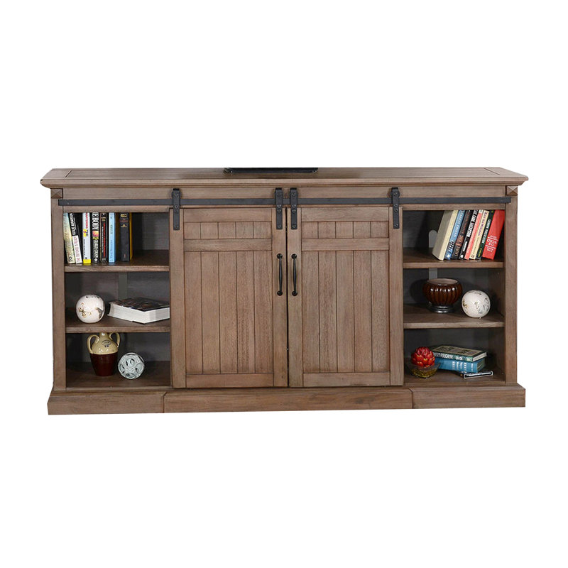 Console télé avec foyer optionnel avec portes de grange de 78 po Yael