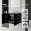 Meuble-lavabo flottant avec lavabo à débordement et portes à fermeture en douceur-133668272