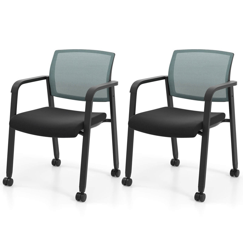 Ensemble de chaises de conférence pour 2 chaises de bureau empilables en filet pour salle d'attente