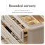 Armoire à bijoux de style français blanc crème 47,24 po, vitrine multi-couches en bois massif et en verre trempé avec lumières DEL, rangement de tiroir double face
