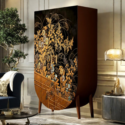 Armoire rétro à deux portes avec poignées