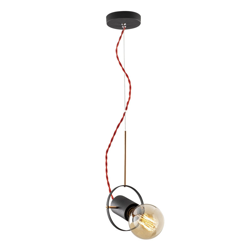 Luminaire suspendu à 1 lumière Aiker, Noir, noir, noir, noir