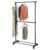 Mcmeans 36.5'' Metal Rolling Clothing Rack