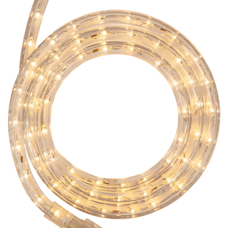 18 ft Warm White LED Outdoor Rope Light with PVC Tubing