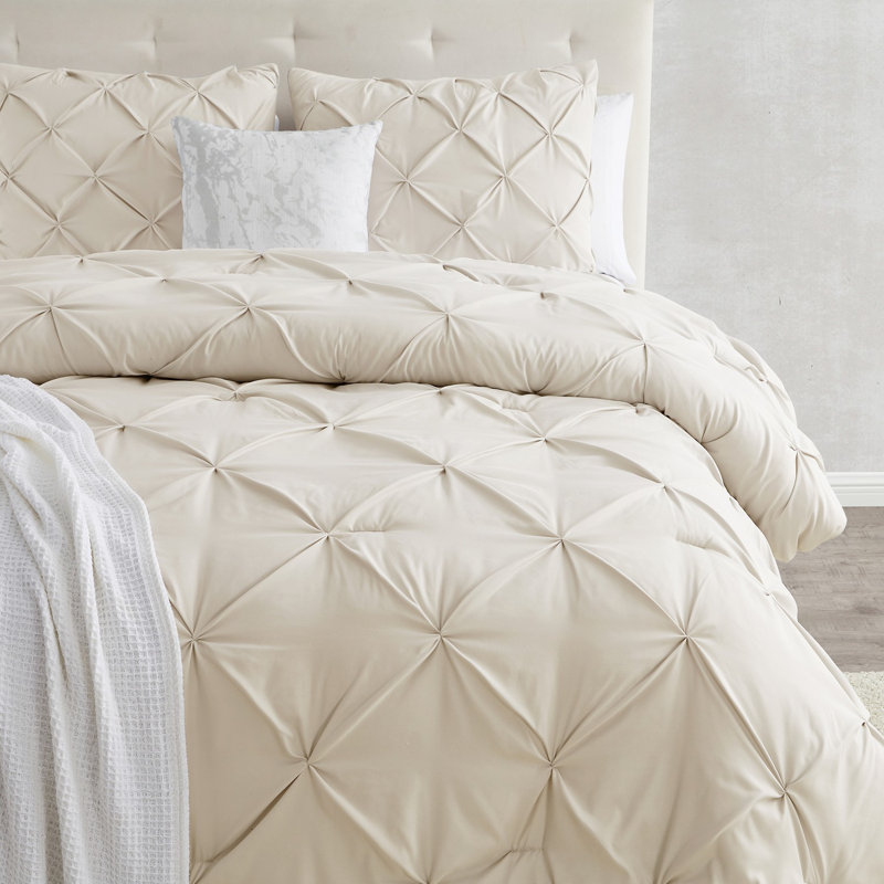 Polyester Duvet Cover & Insert, Twin Duvet + 2 Additional Pieces, Cream