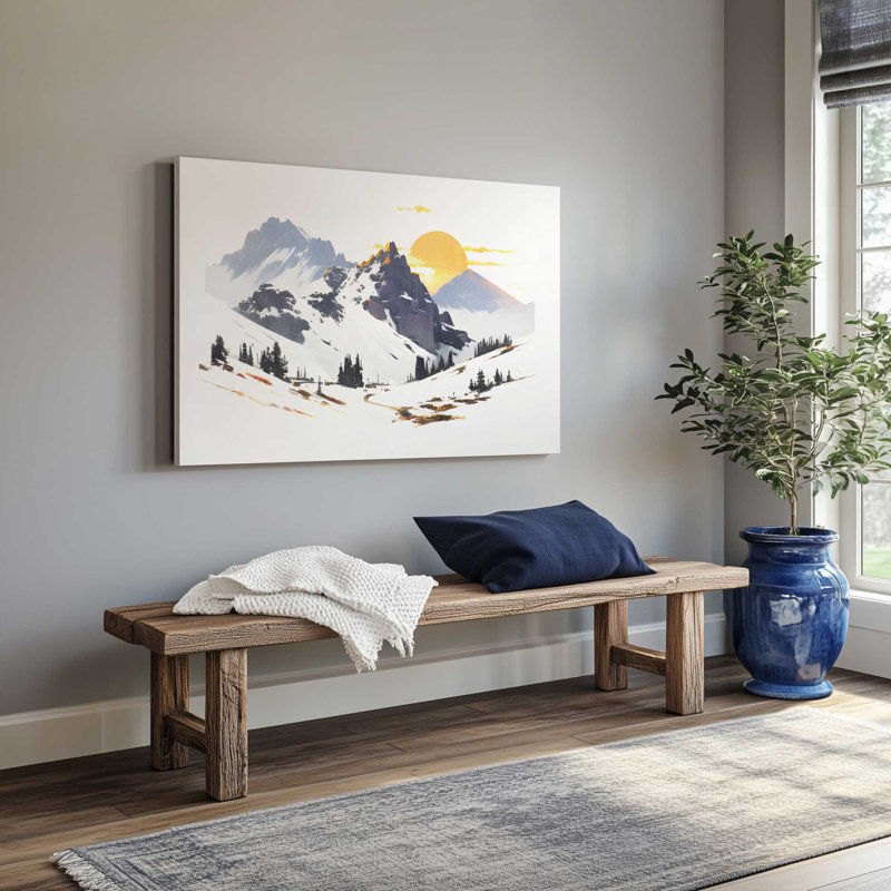 Impression sur toile Snowy Peaks at Sunrise, H 12 po x l 18 po x P 1,25 po, Toile tendue