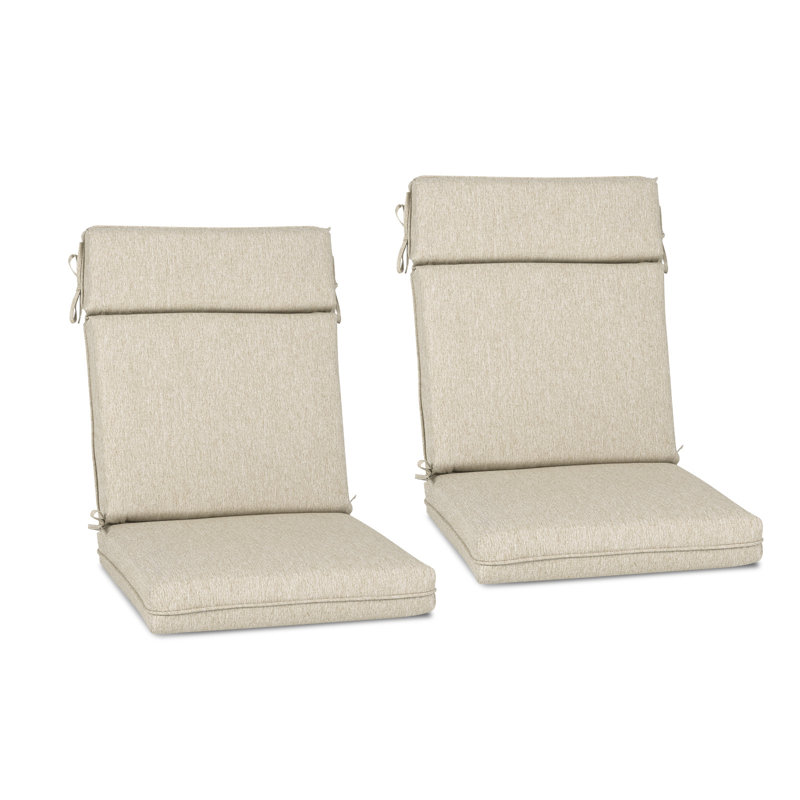 Ensemble de 2 coussins de chaise d'extérieur à haut dossier, L 20 po x P 17 po, Brun