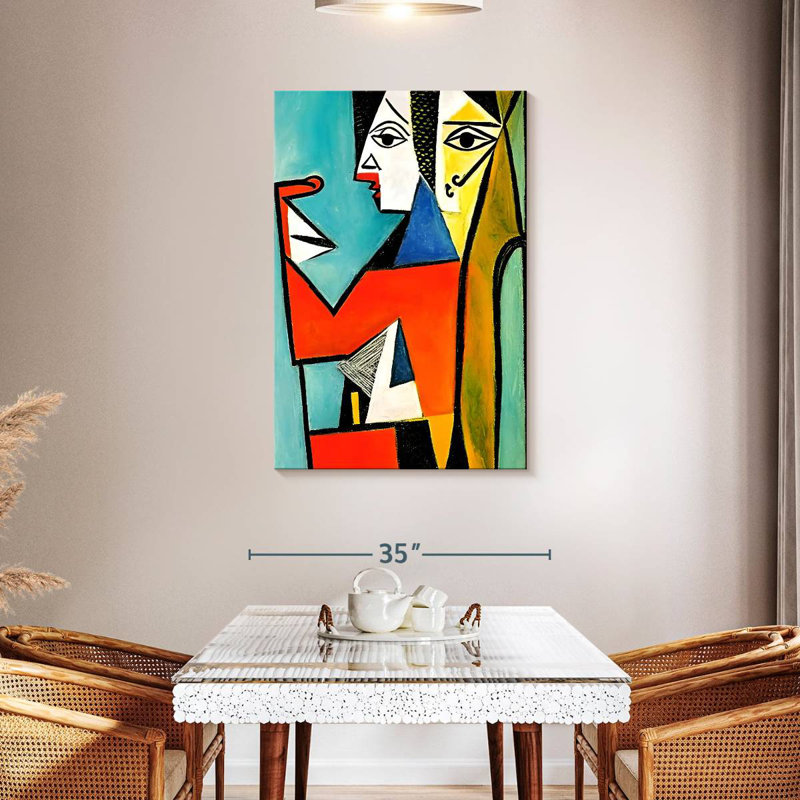 Leisha les jumeaux - dans le style de Picasso, H 45 po x l 30 po
