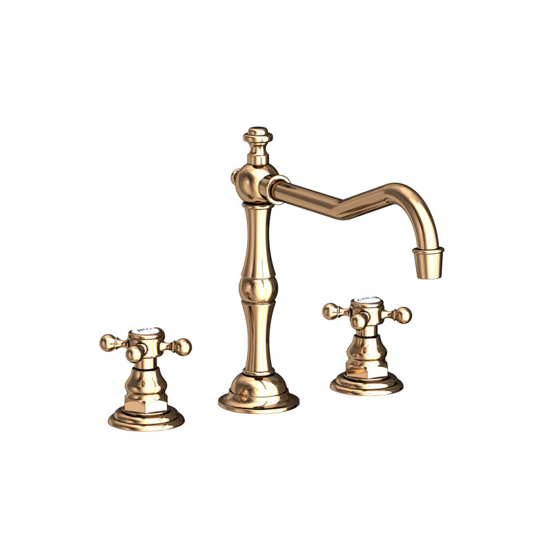 Chesterfield Double Handle Kitchen Faucet, French Gold (PVD), Cross