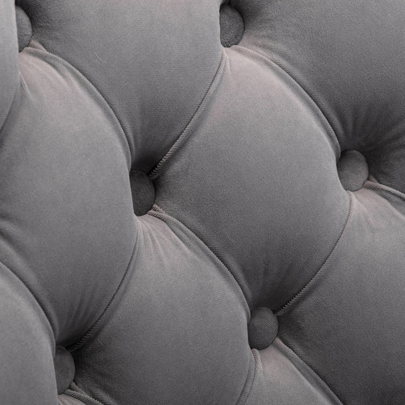 Velours gris avec dossier, de 2, pivotant à 360 °, hauteur réglable de 25 à 33 po, base stable de 17,7 po, conception américaine, boutons tirés à la main, pour siège de cuisine, revêtement moderne, îlot ergonomique