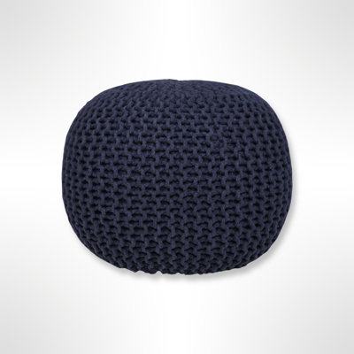 Ls Lychee Cotton Knit Pouf Ottoman 