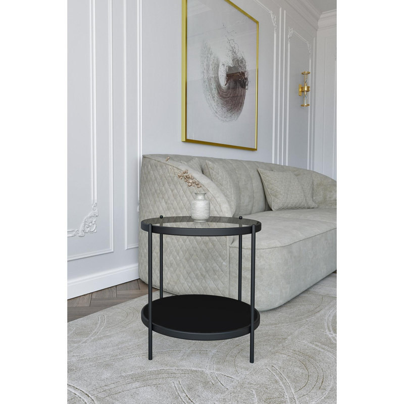Side Table, Black, Transparent