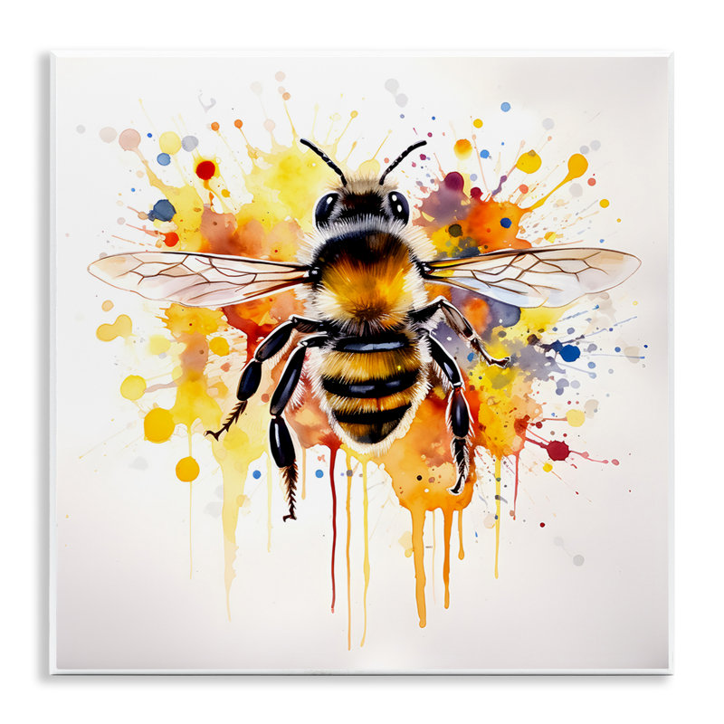"Watercolor Style Bee", art mural par Petal Prints Design