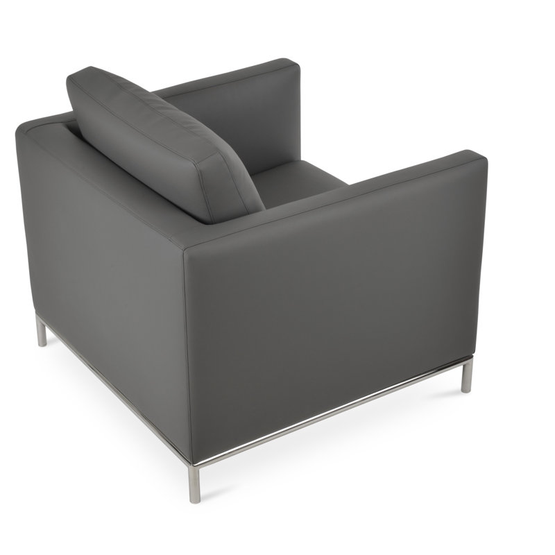 Fauteuil Istanbul, Similicuir gris