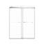 Porte de douche coulissante double sans cadre de 44 à 48 po x H 76 po avec verre transparent de 3/8 po (10 mm) noir mat-119866409