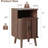Fluted Nightstand Set, Mid Century Modern End Table 2 PCS With Open Shelf and Cabinet, Curved Round Edge Wooden Bedside Table With Slide Doors, Walnut