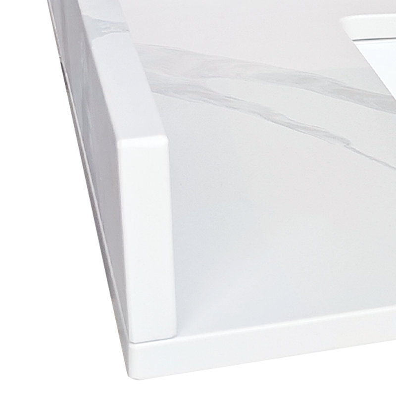 22 po latéral | 21,3 x 4,02 x 0,79 | Quartz | 1 pièce | latéral de salle de bain | blanc | latéral Calacatta quartz