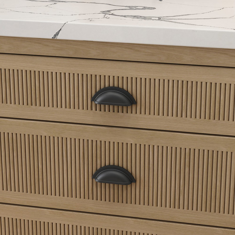 4424 Cup Pull, Satin Black