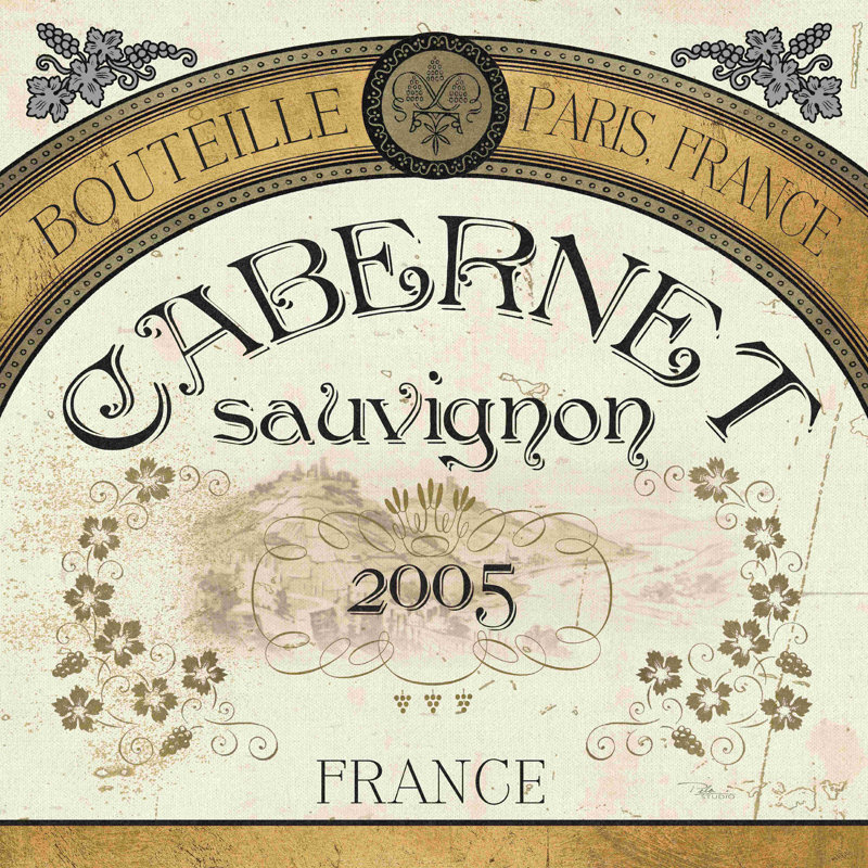 «Wine Labels I» par Pela Studio - impression sur toile tendue, L 30 po x H 30 po