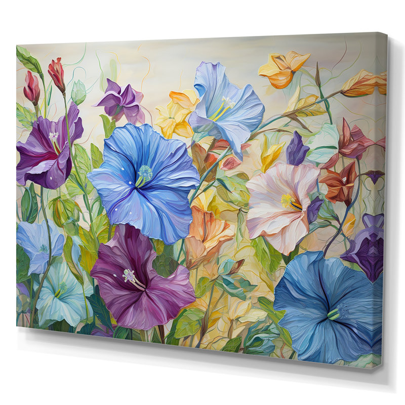 Mauve matin, gloire et fleurs I, Toile tendue, H 16 po x l 32 po x P 1 po