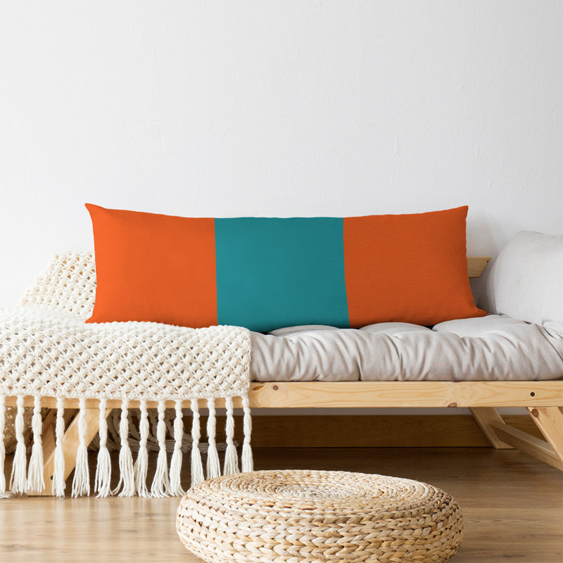 Oreiller de corps en polyester / polyester Arizona Football Stripes, Orange et turquoise, Football Miami