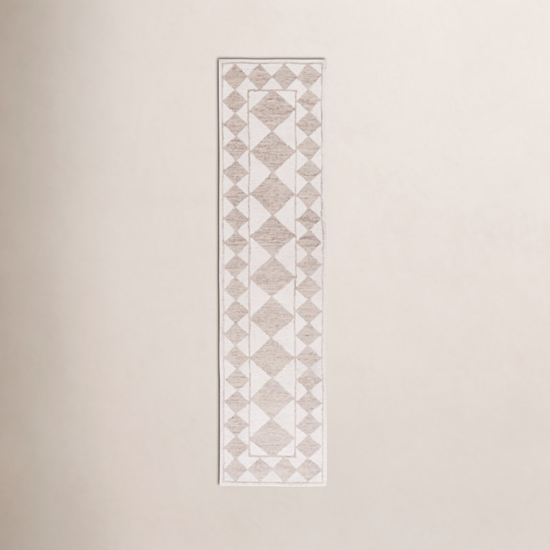 Wharton Ebony Hand Tufted Performance Geometric Rug, Runner 2'3" x 9'