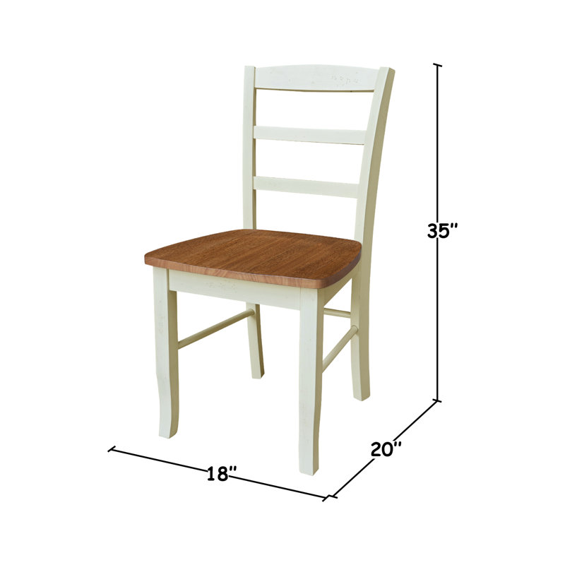 Klynn Solid Wood Dining Chair, Hickory/Shell