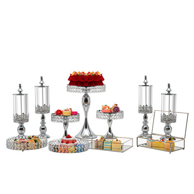 11pcs Acrylic Mirrored Surface Cake Stand