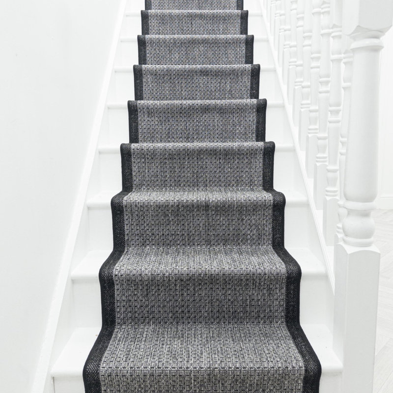 Stair Runner Gingham Flatweave Area Rug, Runner 66 x 450 cm