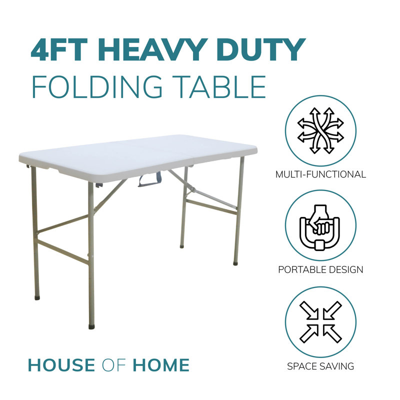 Dreanda Rectangular Metal Folding Outdoor Camping Table , 122cm cm W 61cm cm D