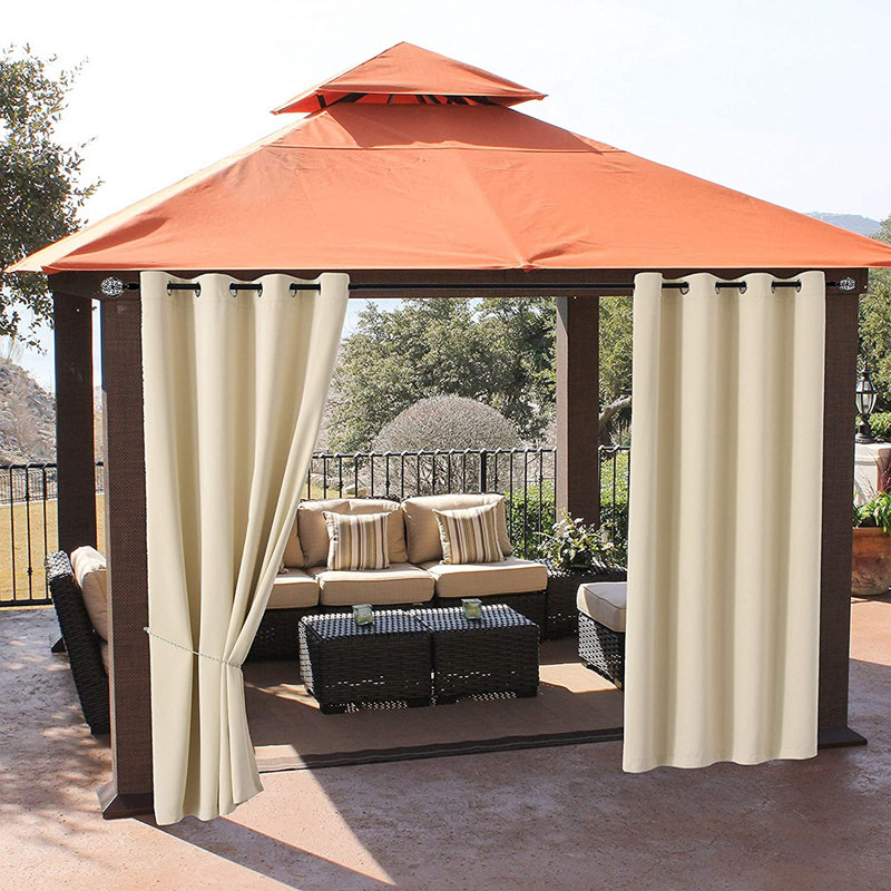 Outdoor Blackout Curtain Pair, 52 W x 94 D cm, Beige