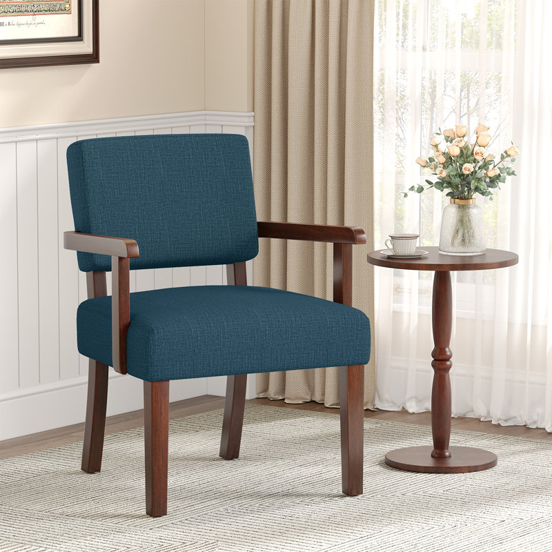 Fauteuil d'appoint Naethan, Lin bleu clair