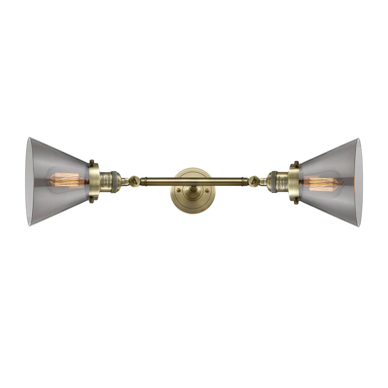 Lavalley 2 - Light Dimmable Vanity Light, Antique Brass, Clear, Incandescent