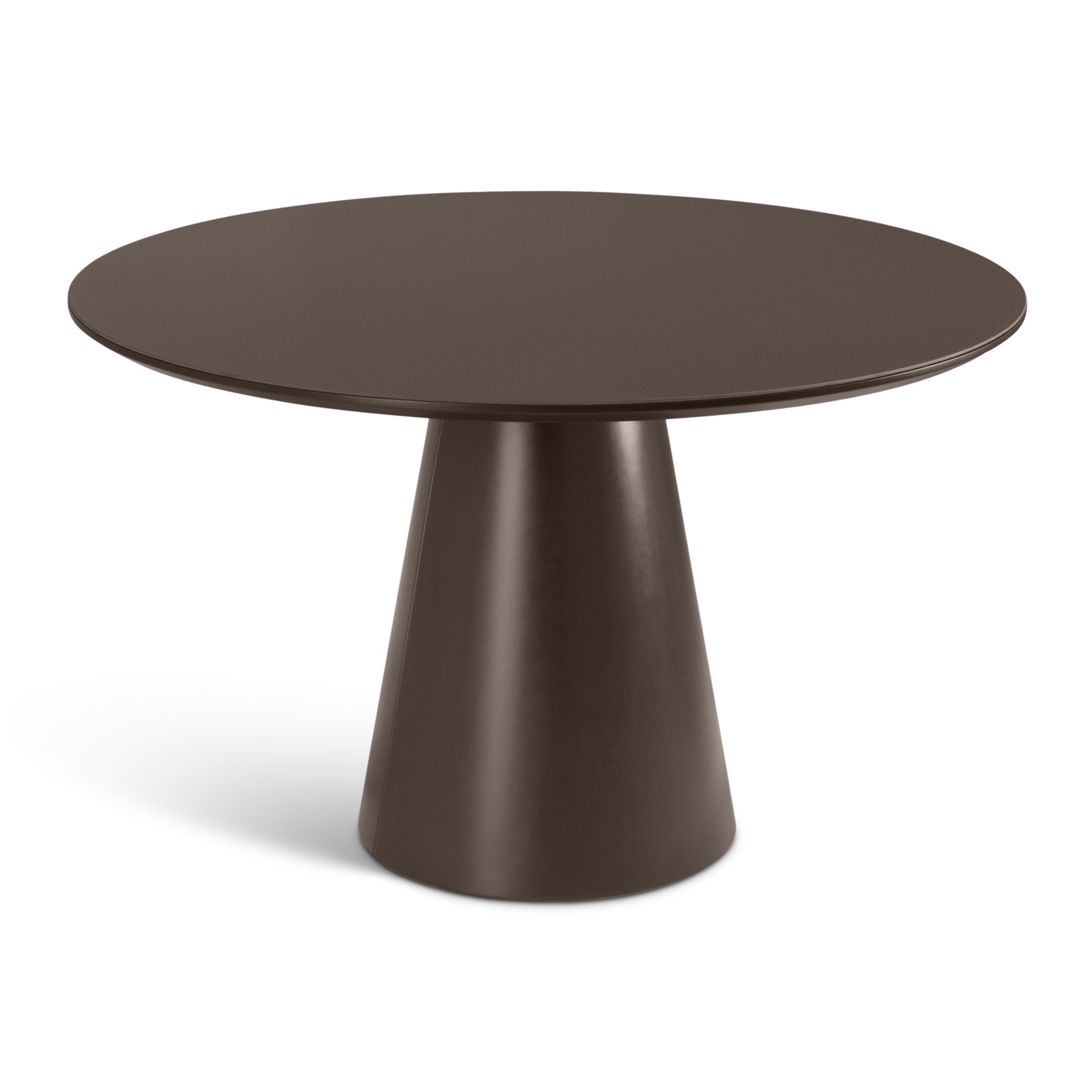Burdon 47" Glass Top Pedestal Dining Table, Cafe