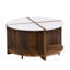 Table basse industrielle ronde, 4 pièces, 2 niveaux avec rangement, blanche, facile à assembler pour le salon et le jardin | Idée de cadeau