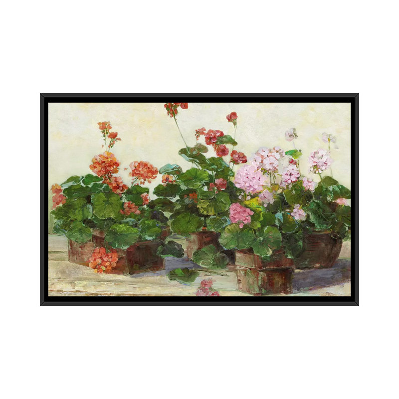 «Veranda in Positano II», reproduction sur toile, H 32 po x l 48 po x P 1,5 po, Toile avec cadre noir, Pas de tapis