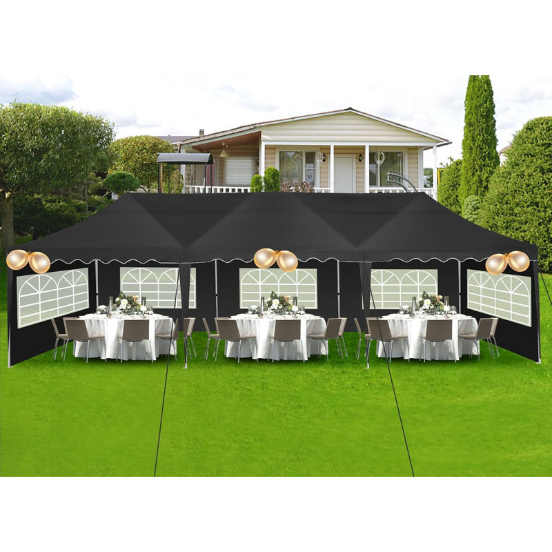 354'' W x 118'' D Metal Canopy, Gazebo Canopy, Black